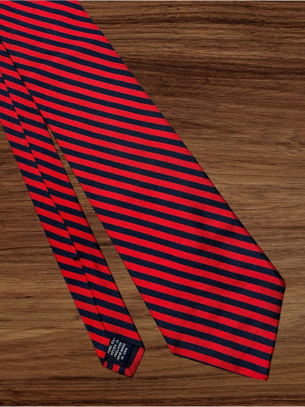 Brooks Brothers Red & Navy Blue Striped 58” Pure Silk Tie
